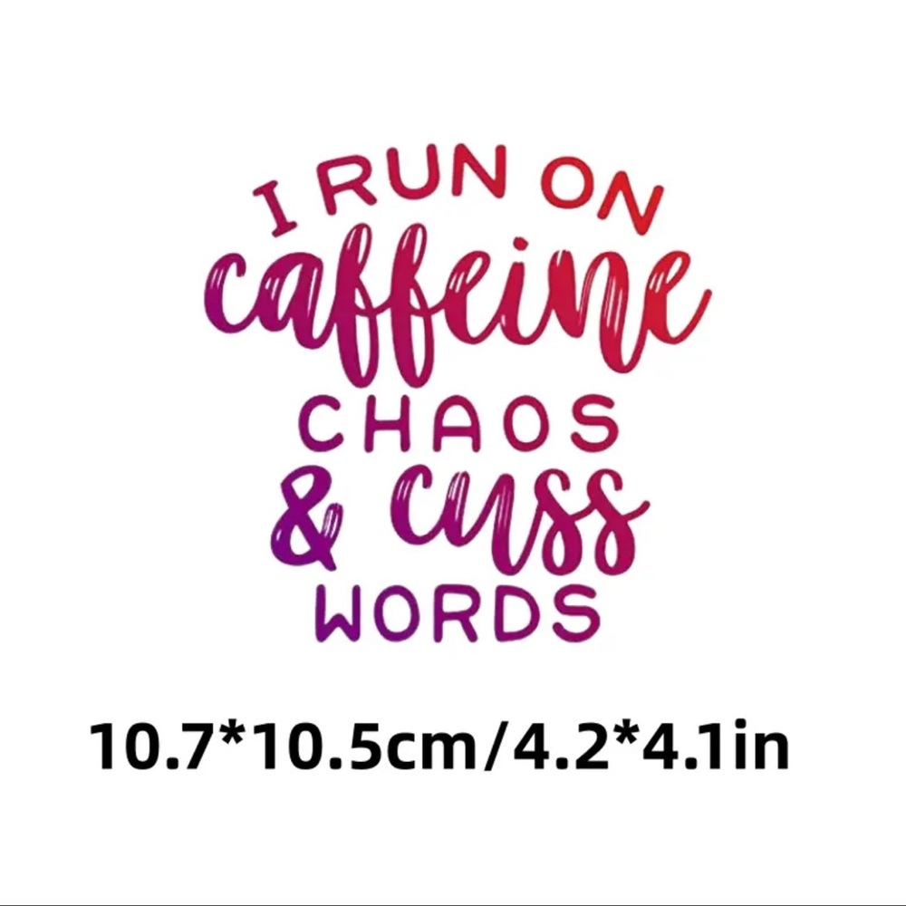 Caffeine Chaos Cuss Words Car Decal Sticker - Picture 3 of 3